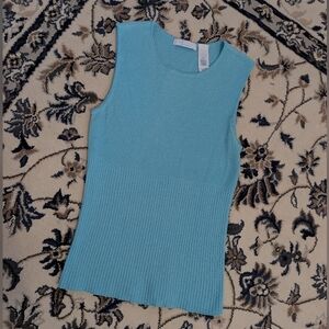 Liz Claiborne Aqua Ribbed Tank Top